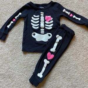 Glow in the dark skeleton pajamas